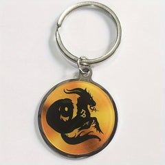 Zodiac Print Stainless Steel Keychain
