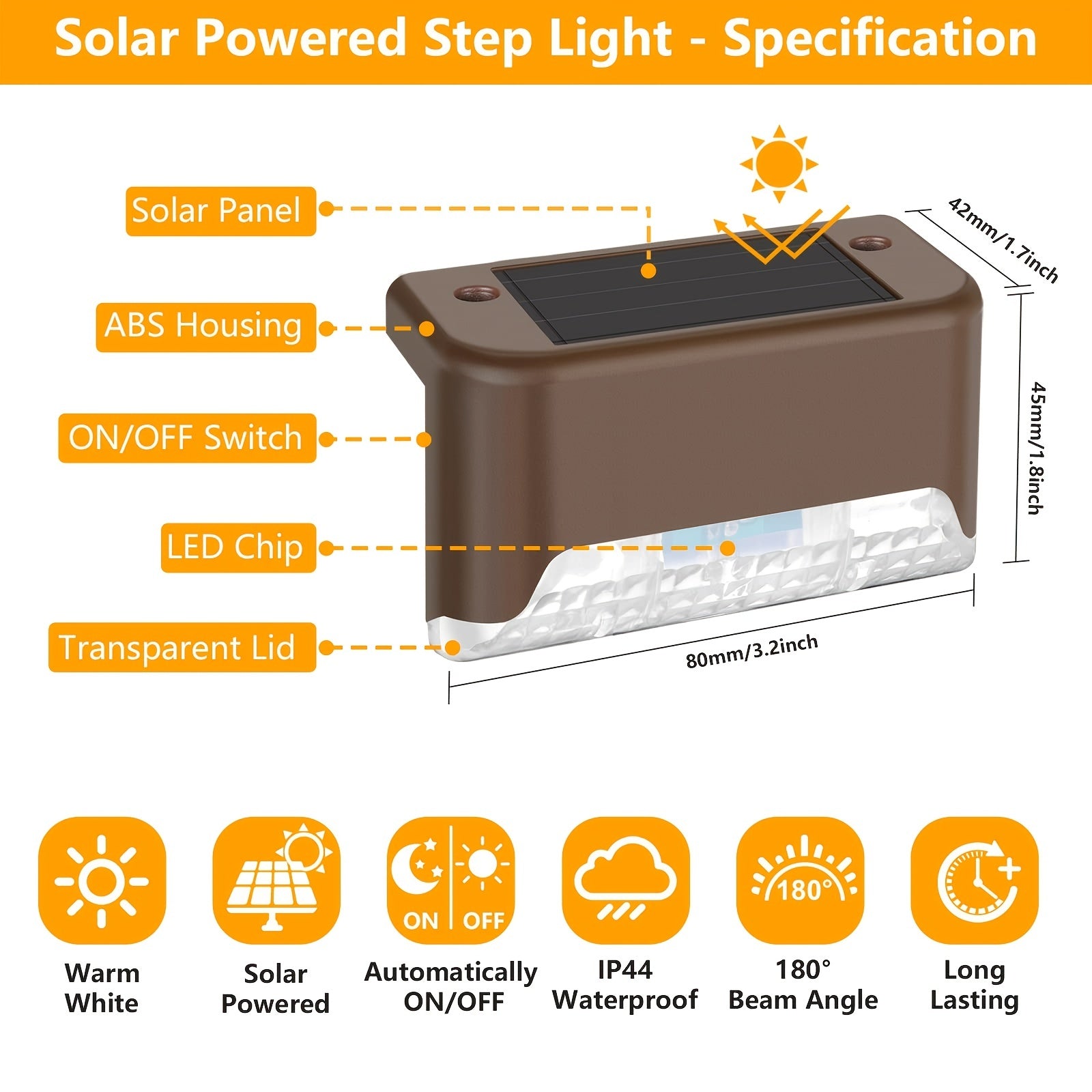 20 Pack Solar Deck Lights Waterproof LED Outdoor Fence Lighting Bronze Finish