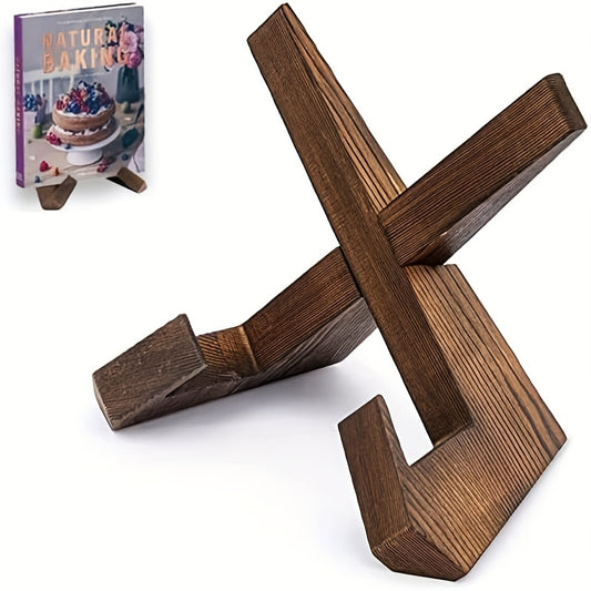 Farmhouse Style Solid Wood Stand for Cookbooks Records Books