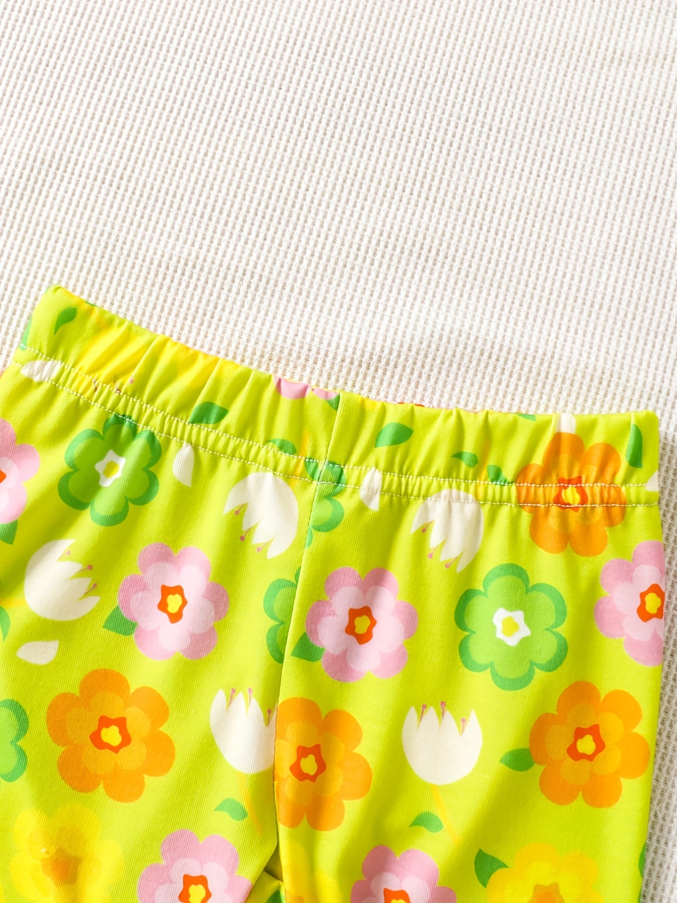 Toddler Girls Colorful Flowers Graphic Biker Shorts