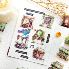 Castle Series Retro Flower Room Elf Girl PET Tape