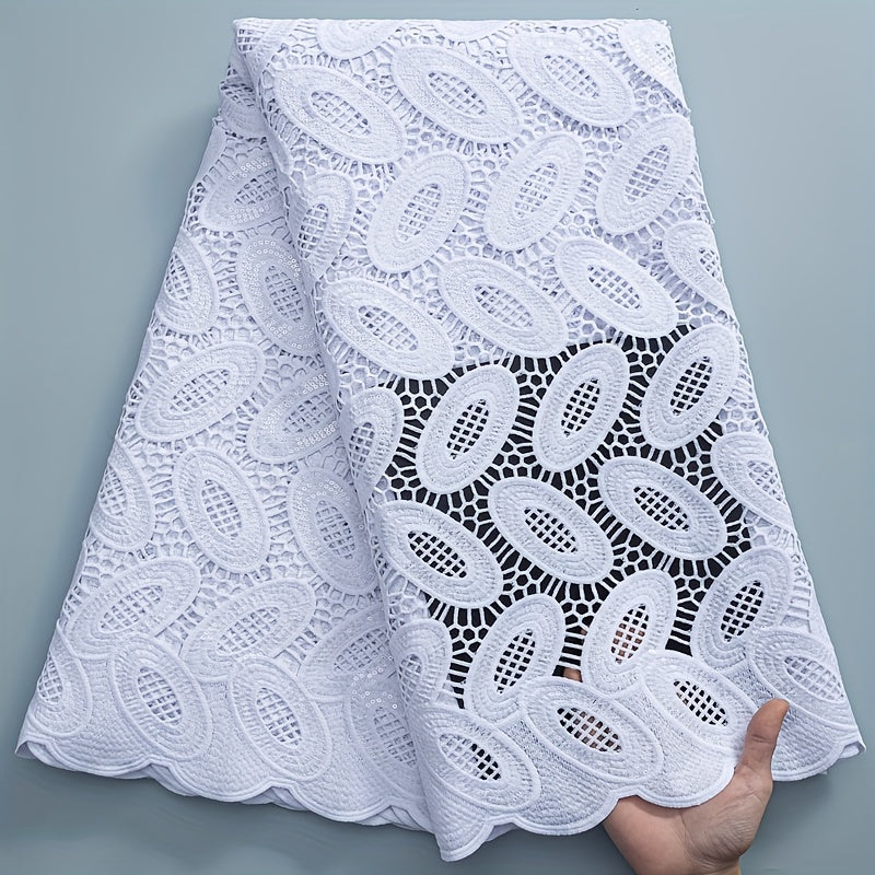 1pc African Guipure Cord Lace Fabric 4.57m for Wedding Party Dresses