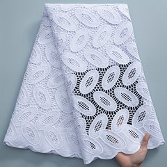 1pc African Guipure Cord Lace Fabric 4.57m for Wedding Party Dresses