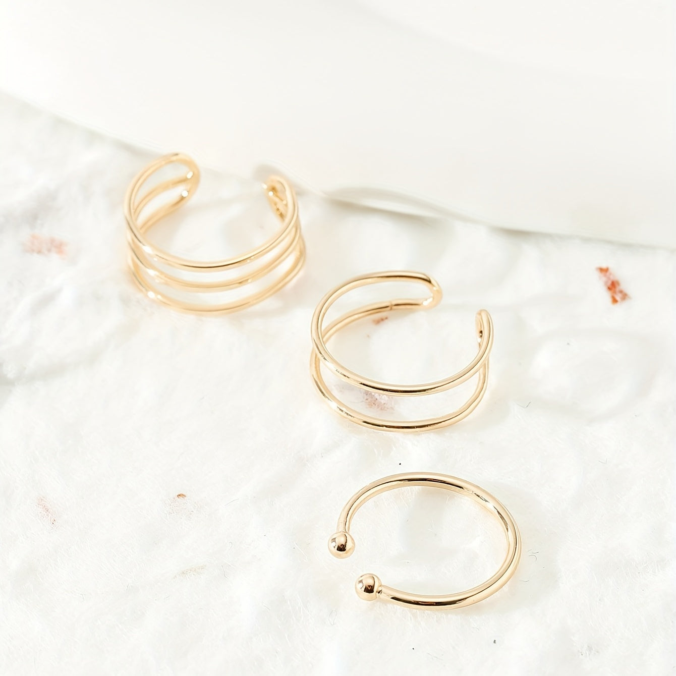 3 Pcs Metal Toe Ring Set for Ladies