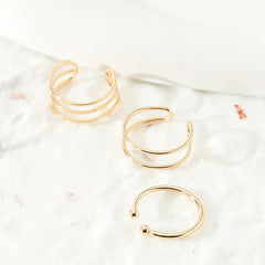 3 Pcs Metal Toe Ring Set for Ladies