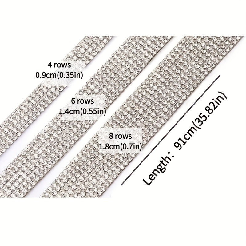 Rhinestone Patch & Waistband Decorative Belt w/ Adhesive Backing