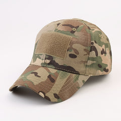 Adjustable Camo Print Baseball Cap Hook-and-Loop Closure