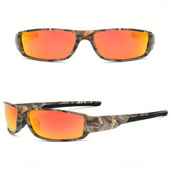 Men's Camo Polarized Sunglasses for Cycling Outdoor Sports with Zipper Case