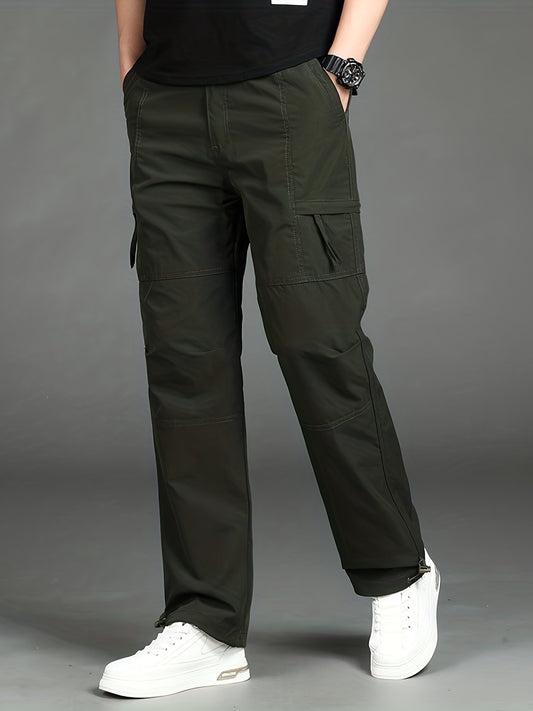 Men's Loose Straight Leg Sports Pants Waterproof Quick Dry Cargo Trousers
