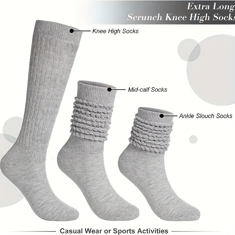 Men's Knee High Solid Knit Slouch Socks