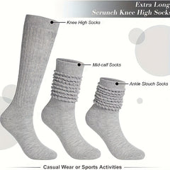 Men's Knee High Solid Knit Slouch Socks