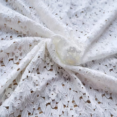 Cotton Thread Embroidery Elastic Lace Fabric For Costumes, 0.91m x 1.83m