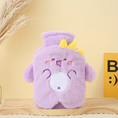 Plush Water Bag w/ Pocket & Soft Cover 17.63oz Hot Bottle for Menstrual Cramps