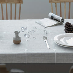Cotton Linen Rectangle Tablecloth for Family Gathering