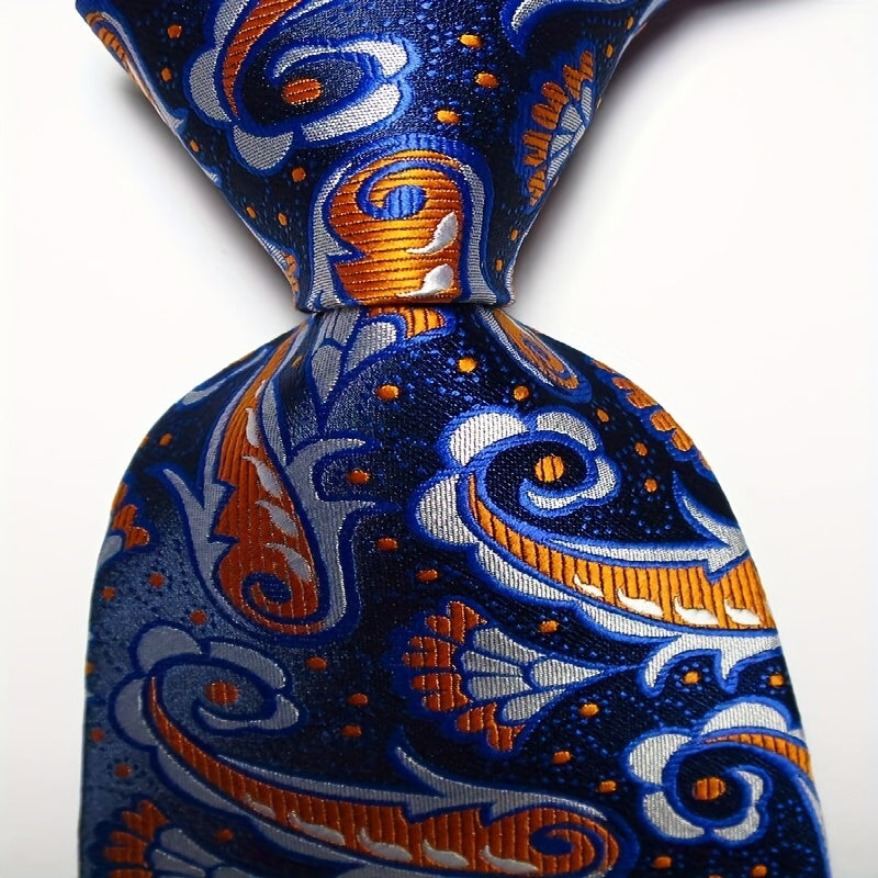 Men's Paisley Necktie Classic Golden Tie Business Wedding