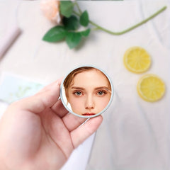 Green Small Round Mirror Compact Makeup Vanity Mirror