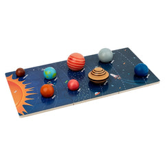 Wooden Solar System Model Board Planets Educational Learning Toy
