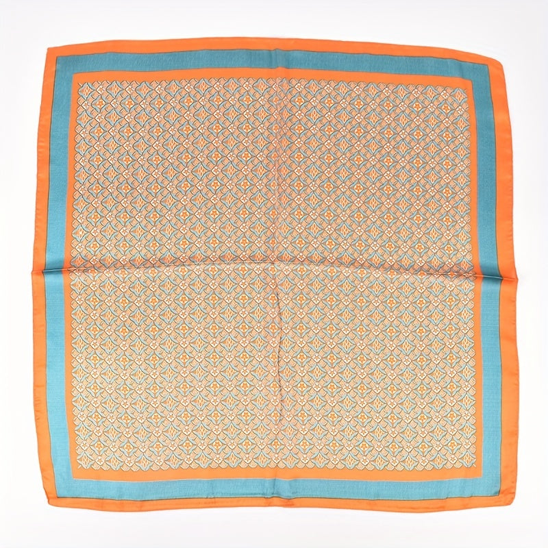 Geometric Floral Bandana Silk Scarf Solid Satin Shawl Neckerchief