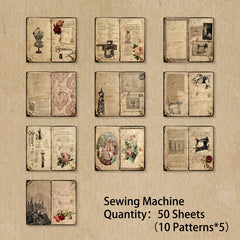 50 Sheets Vintage Scrapbook Paper for Journaling Scrapbooking Supplies