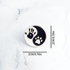 Men's Tai Chi Decorative Button with Cat Paw Print