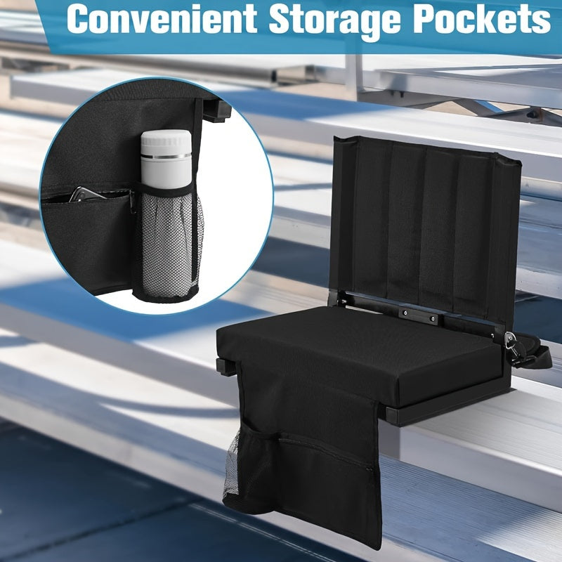 Portable Stadium Seat With Back Support & Wide Cushion