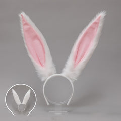 Pink Bear Furry Ears Headband With Earrings