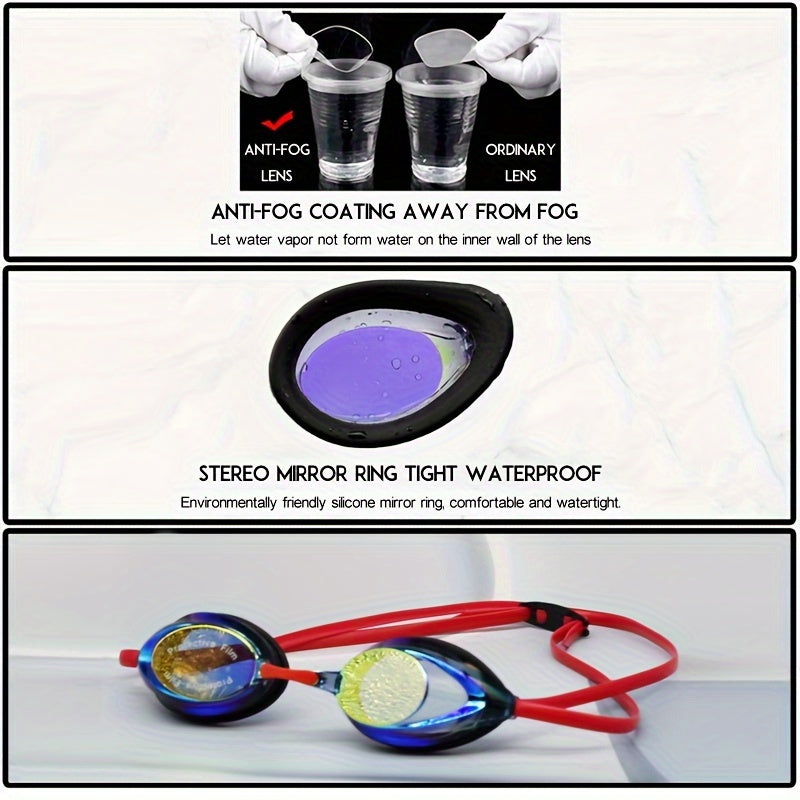 JUNHAINS Silicone Waterproof Anti-Fog Swimming Goggles UV Resistant