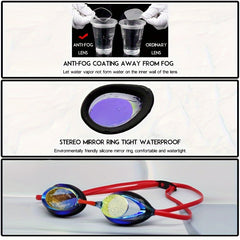 JUNHAINS Silicone Waterproof Anti-Fog Swimming Goggles UV Resistant