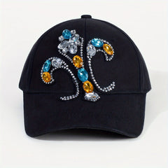 Y2K Cross Patch Baseball Cap Rhinestone Hip Hop Dad Hat