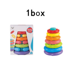 Rainbow Stackable Rings Sensory Educational Toy for Toddlers