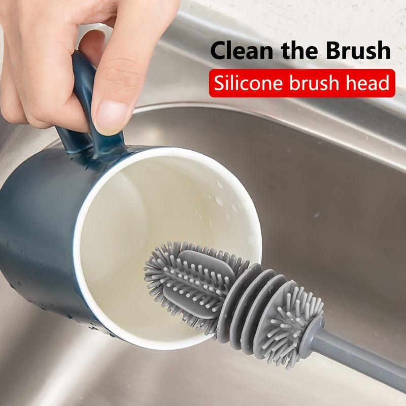 Long Handled Silicone Cup Brush for Kitchen Household Cleaning