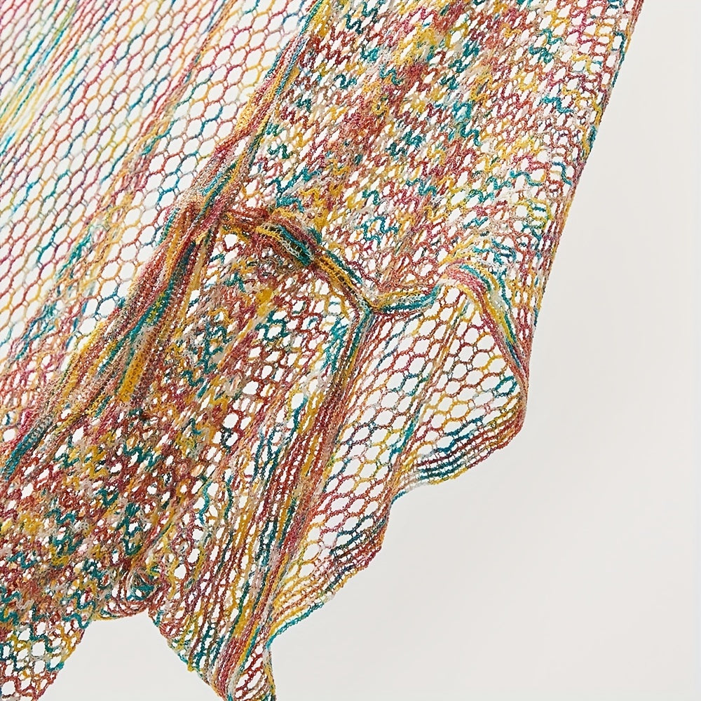 Fishnet Tassel Shawl Mesh Bikini Cover Up Beach Cape