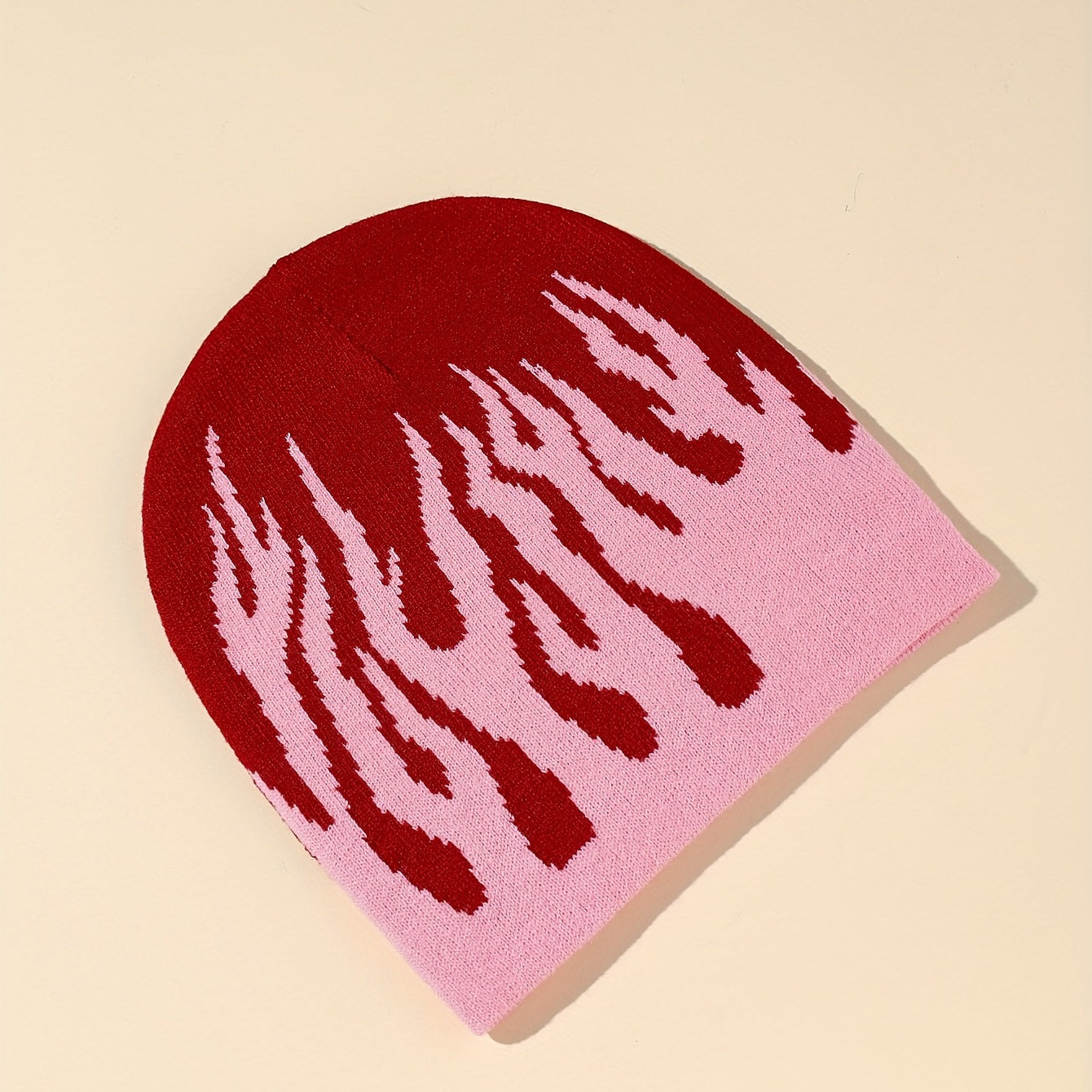 Y2K Flame Jacquard Hip Hop Knit Beanie Hat