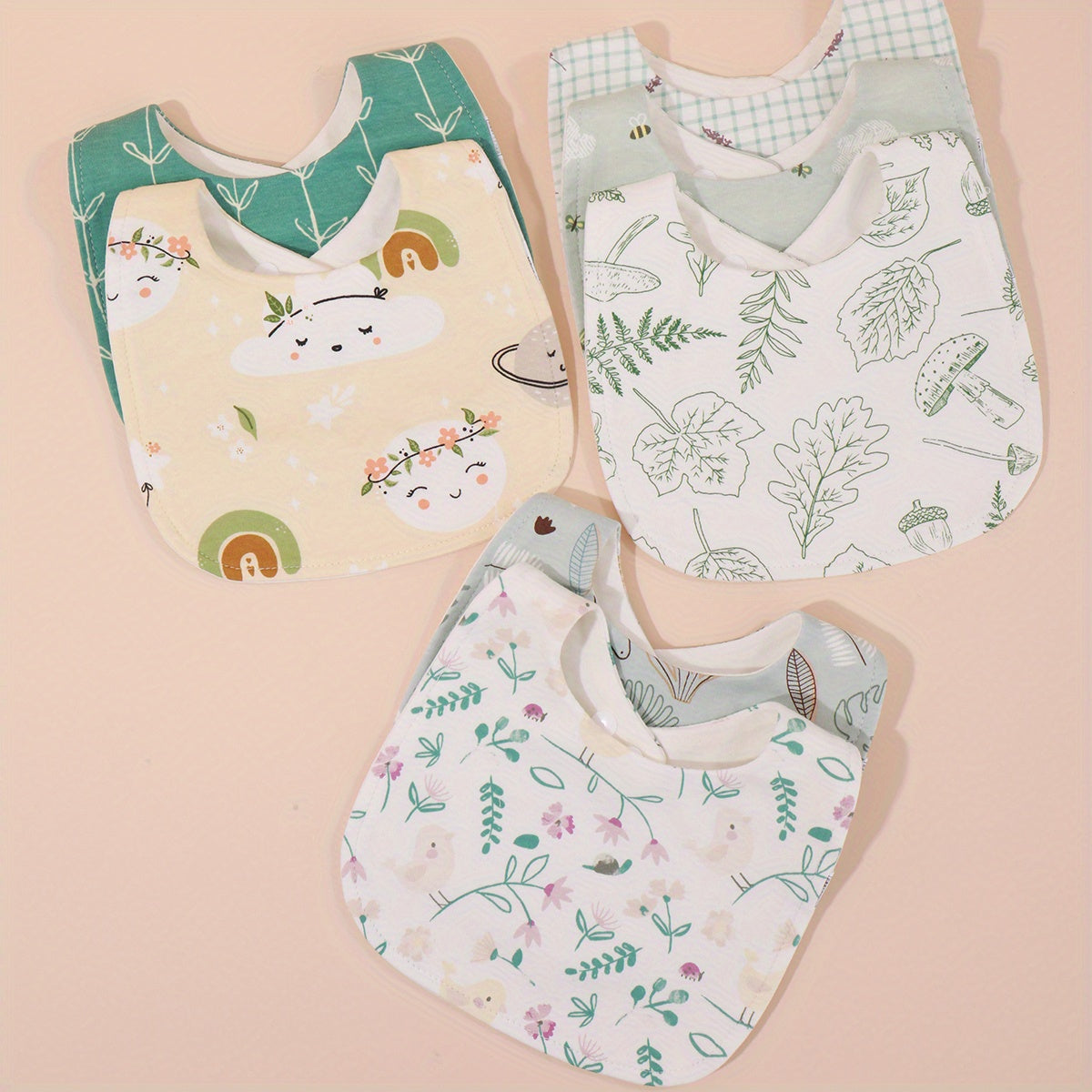 3pcs Set Random Fabric Baby Bibs Infant Bandana For Boys Girls Soft Feeding Bibs
