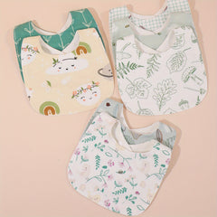 3pcs Set Random Fabric Baby Bibs Infant Bandana For Boys Girls Soft Feeding Bibs