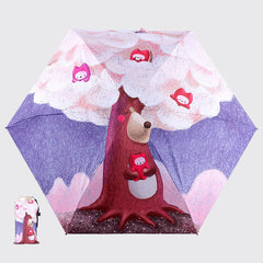 Cartoon Fairy World 5-fold Glue Sun Protection Umbrella