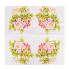 20pcs Peony Flower Disposable Napkins for Wedding Party Supplies