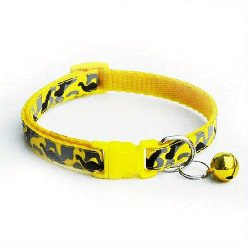 Camo Pet Collar with Bell for Cats & Dogs