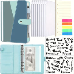 A6 Budget Binder with 8 Cash Envelopes, 40 Pages, 200 Markers, 2 Stickers