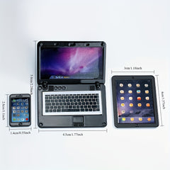 Mini Alloy Accessories 3pcs Kit Dollhouse Set Phone Tablet Laptop Model