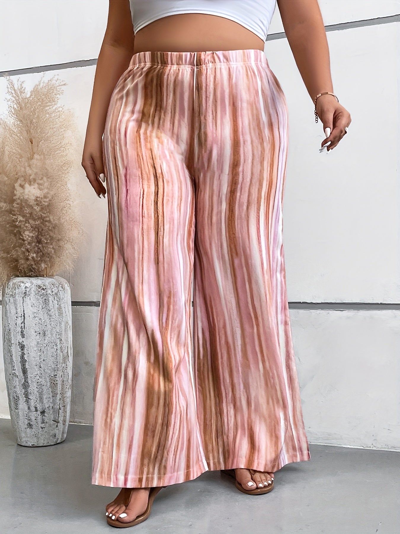  Tie Dye High Rise Wide Leg Trousers