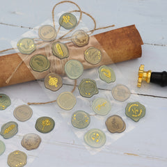 DIY Flower Bronzing Fire Paint Seal Stickers 18pcs