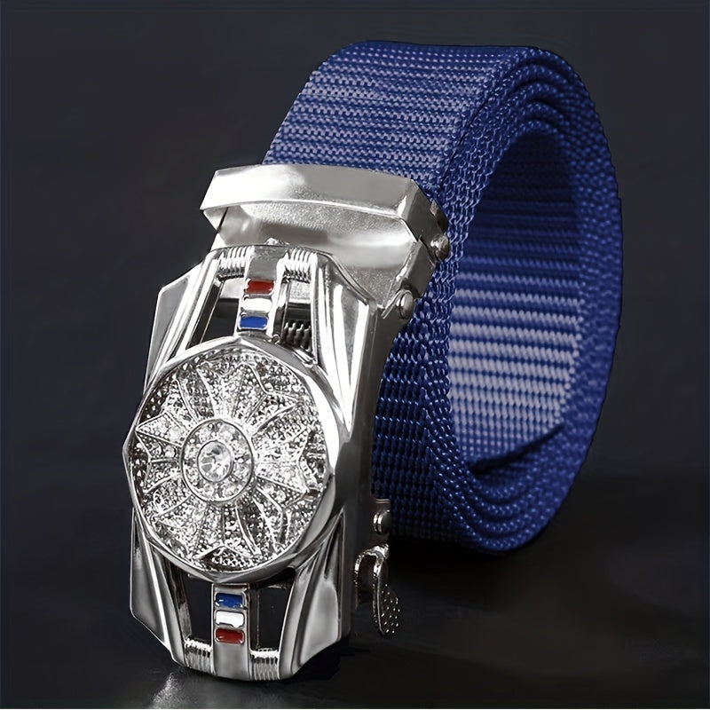 Automatic Buckle Slider Men's Casual Nylon Canvas Belt