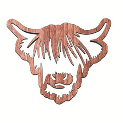 Highland Cow Wooden Coaster Hollow Out Cattle Table Mat