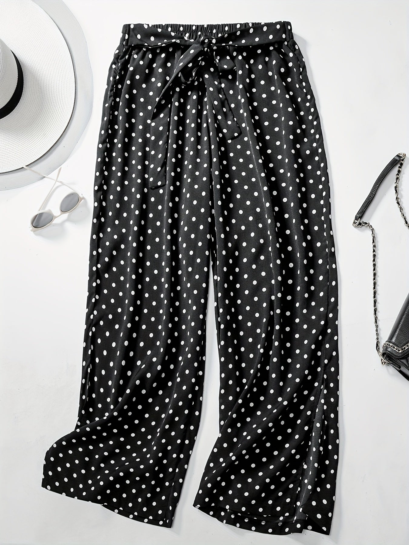  Polka Dot Wide Leg Pants