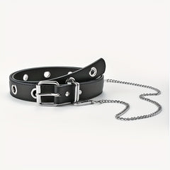 PU Leather Metal Buckle Belt Punk Hip Hop Chain Belt