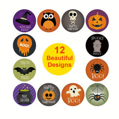 500pcs Halloween Stickers Roll 12 Designs
