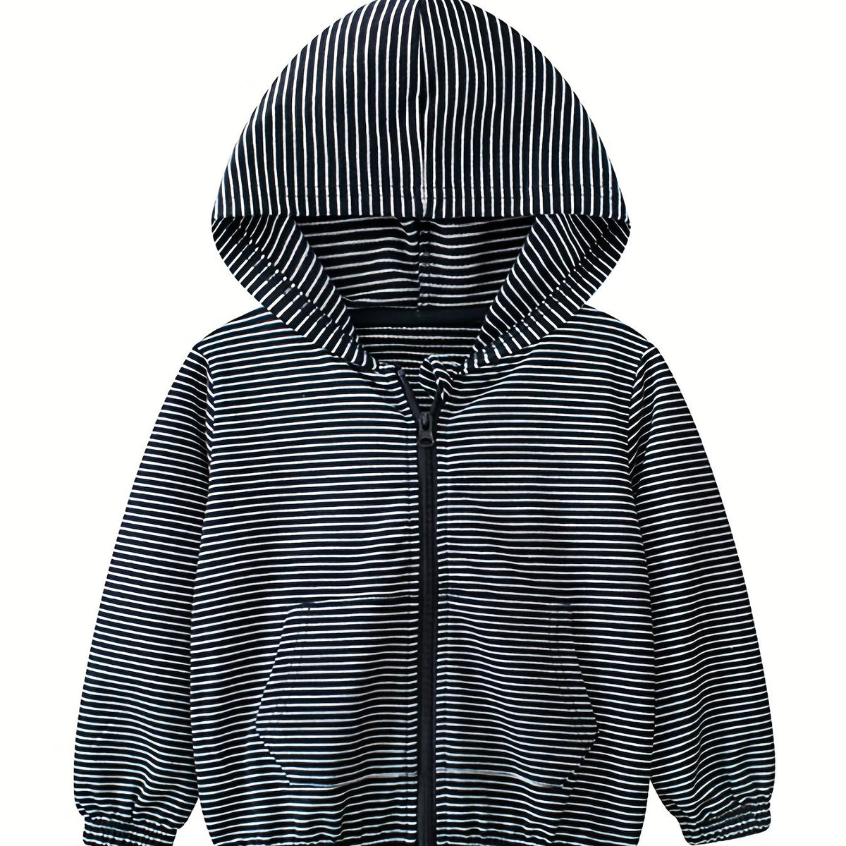 Boys Casual Stripe Hooded Zip Up Cotton Jacket Kids Clothing