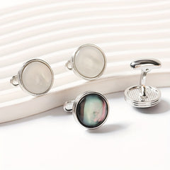 Crystal Inlaid Button Cufflinks Wedding Accessories