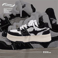 Women's Star Lace Retro Skate Shoes Denim Sneaker